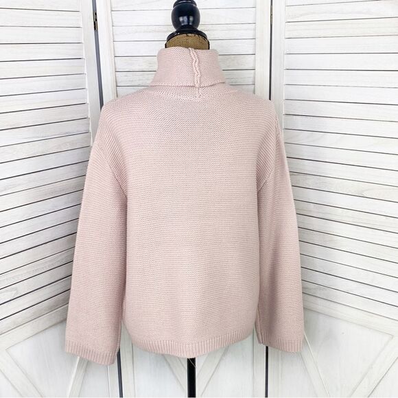 H&M Divided Cowl Neck Waffle Knit Crop Sweater Mauve Pink XS - Picture 4 of 12
